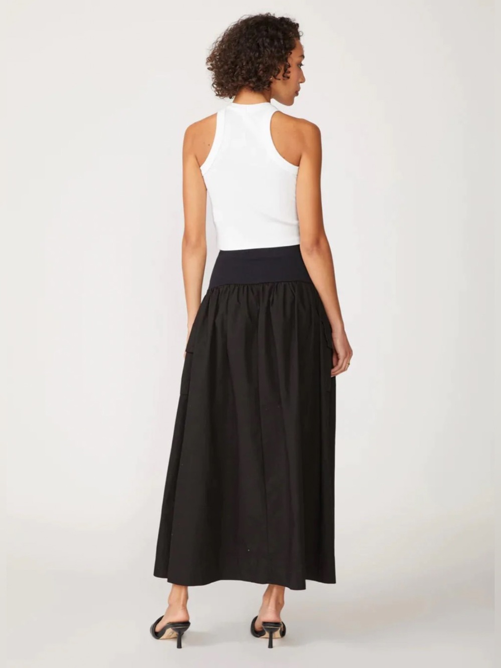 STATESIDE 'Heavy Poplin Cargo Skirt' in Black - Picture 3 of 7